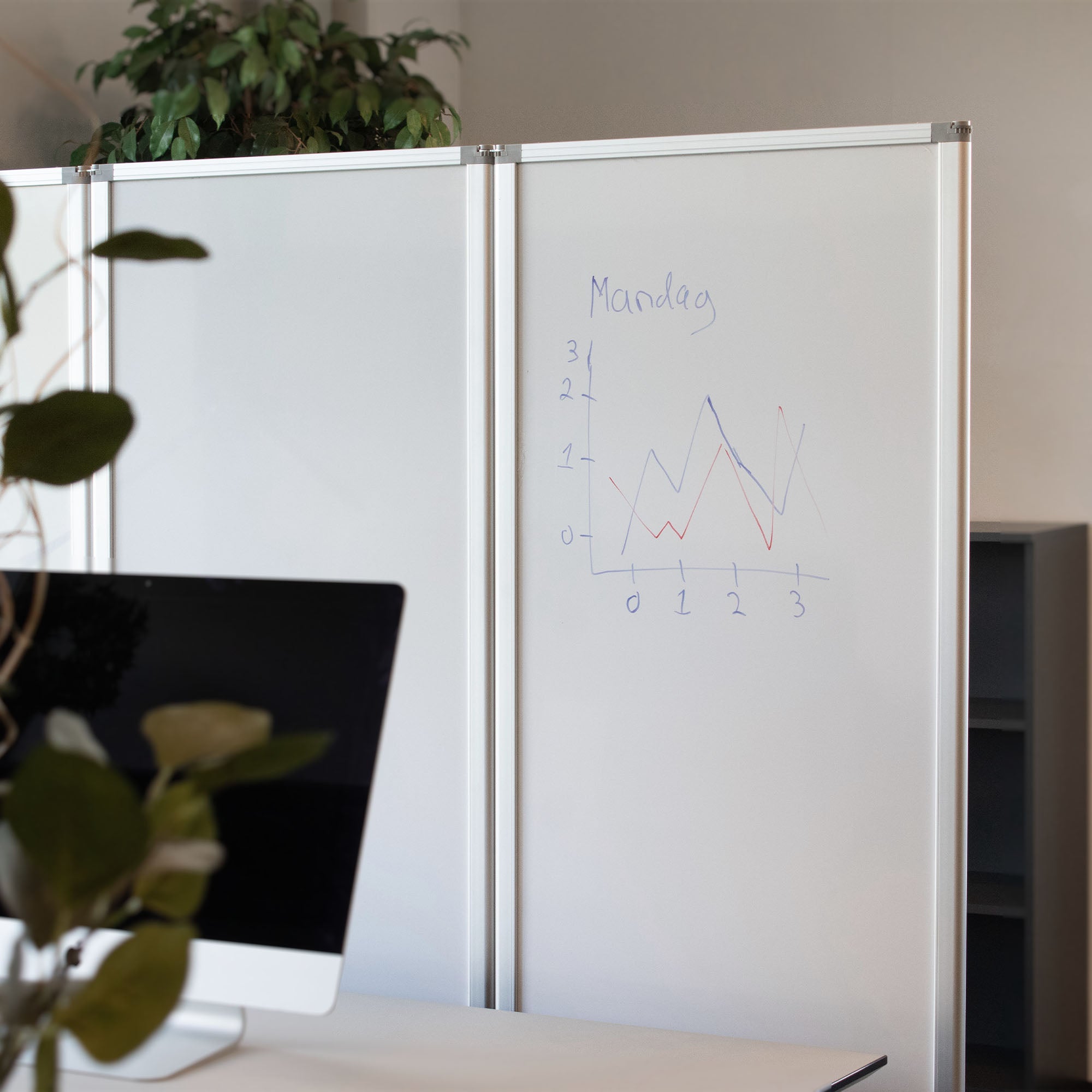 Felliskermur PX Flex 180x180 cm við whiteboard