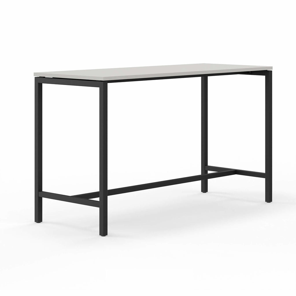 Háborð Monik, ljósagrá borðpláta 70x180 cm og svart stell