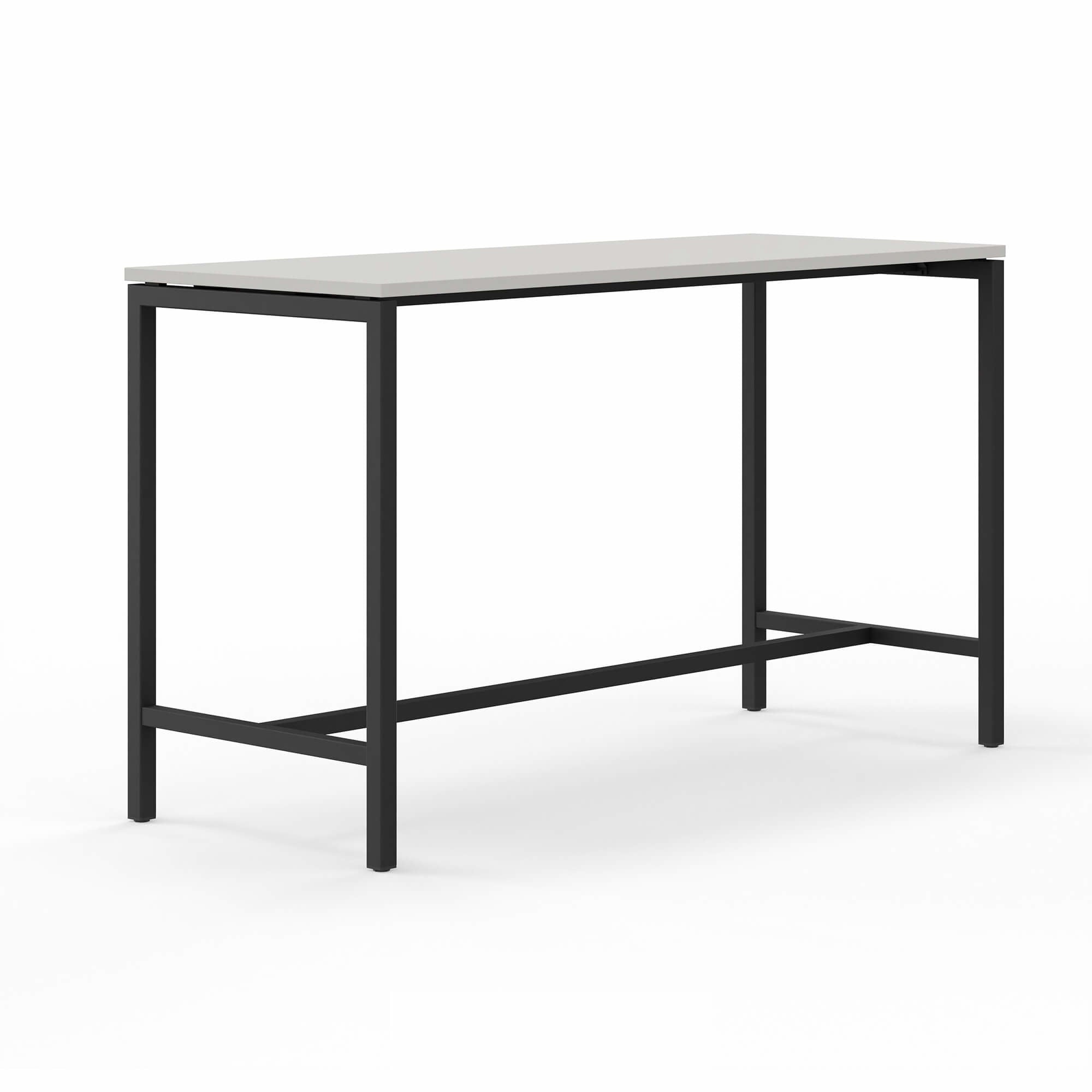 Háborð Monik, ljósagrá borðpláta 70x180 cm og svart stell